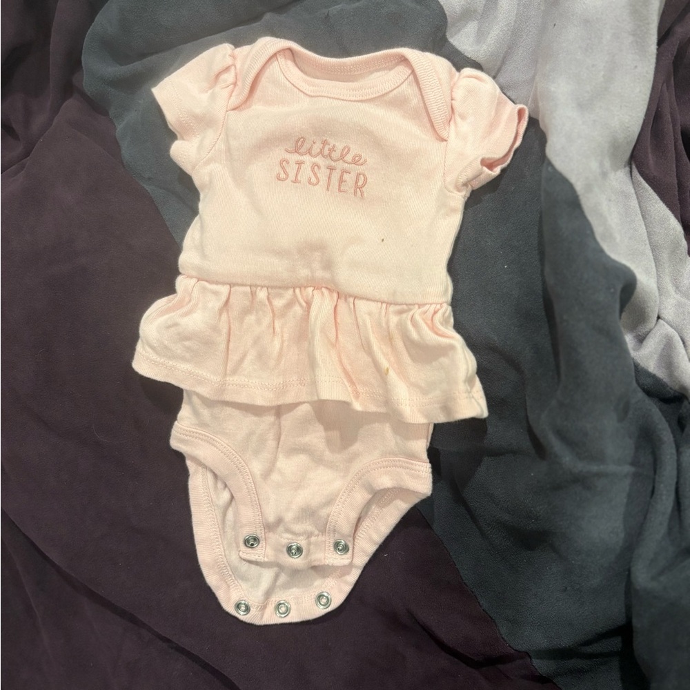 Pink Baby Onesie with Ruffle Skirt